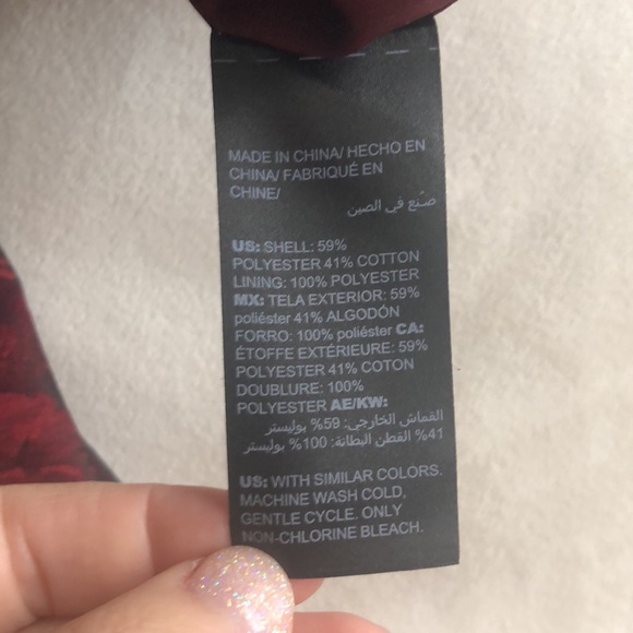 WHBM Burgundy Rose Jacquard Dress - Picture 10 of 10